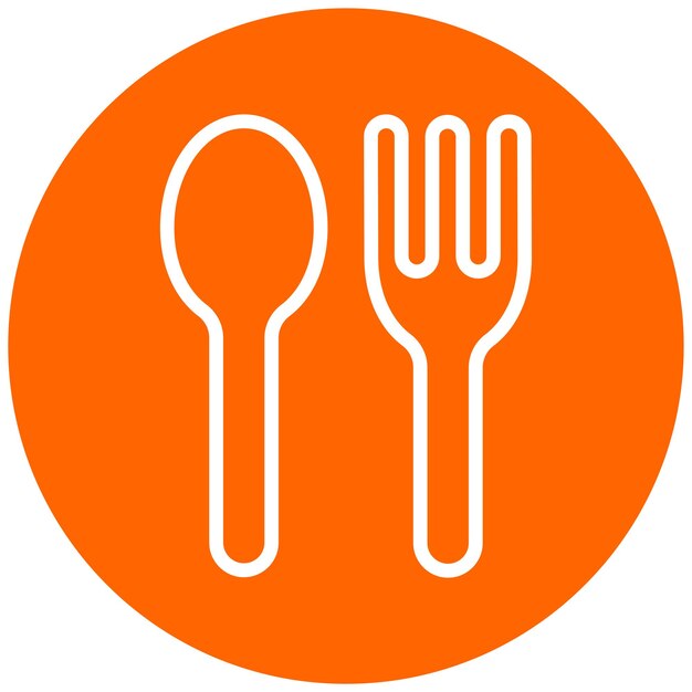 Estilo de icono de cubiertos de plástico de diseño vectorial