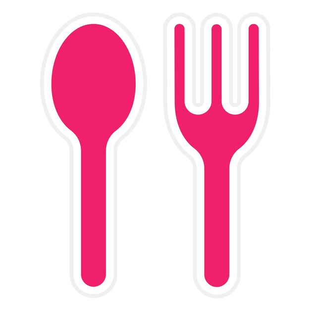 Estilo de icono de cubiertos de plástico de diseño vectorial