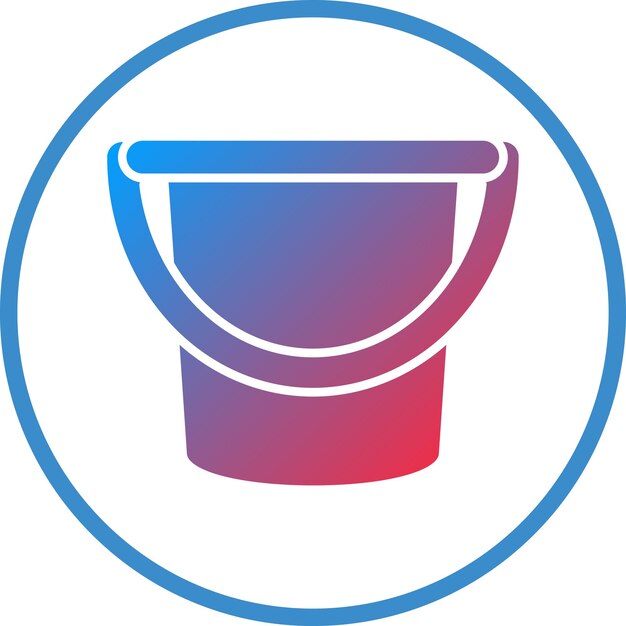 Estilo del icono del cubo de agua de diseño vectorial