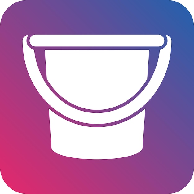Estilo del icono del cubo de agua de diseño vectorial
