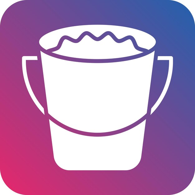Estilo del icono del cubo de agua de diseño vectorial