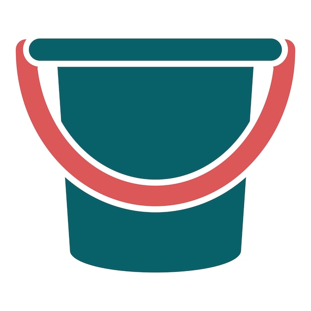 Estilo del icono del cubo de agua de diseño vectorial