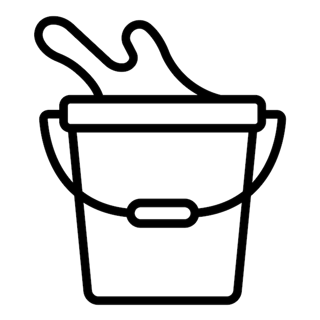 Estilo del icono del cubo de agua de diseño vectorial