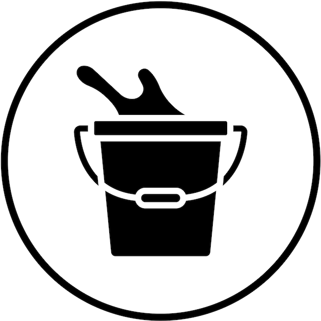 Estilo del icono del cubo de agua de diseño vectorial