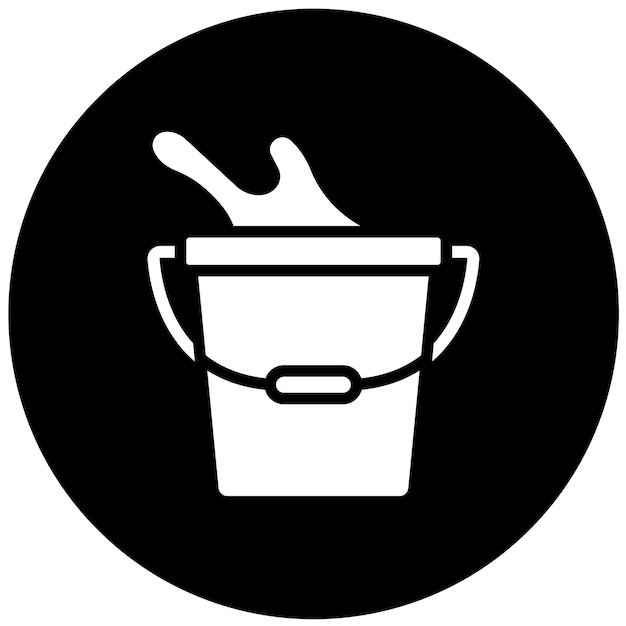 Estilo del icono del cubo de agua de diseño vectorial