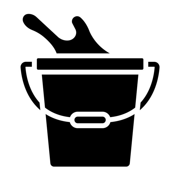 Estilo del icono del cubo de agua de diseño vectorial