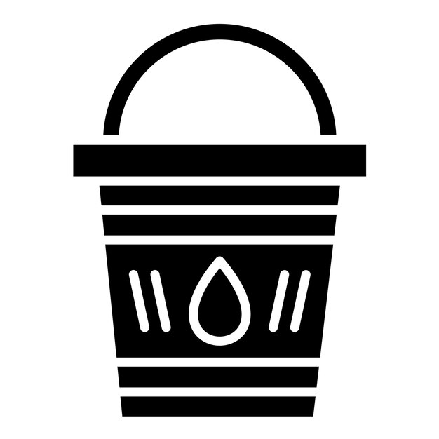Estilo del icono del cubo de agua de diseño vectorial