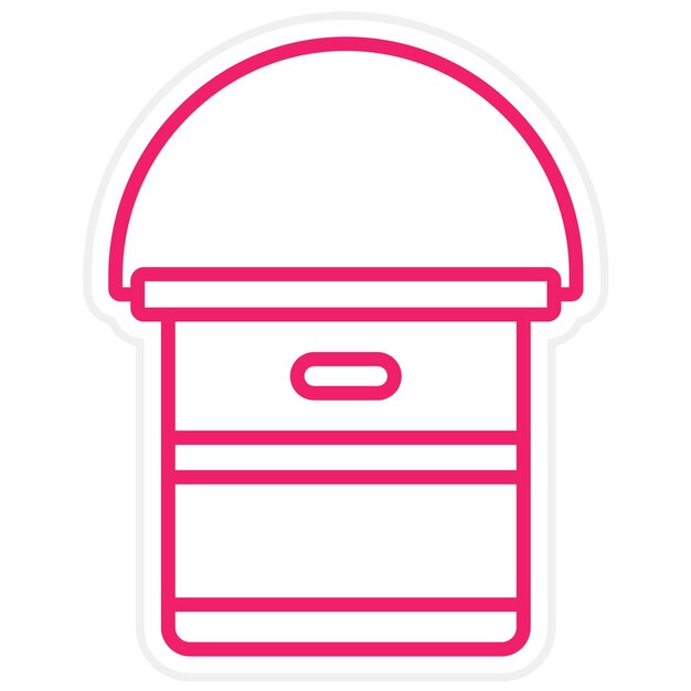 Estilo del icono del cubo de agua de diseño vectorial