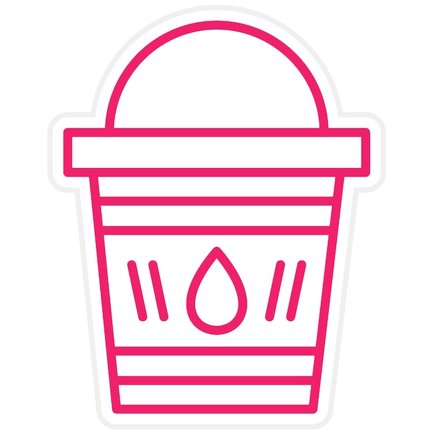 Estilo del icono del cubo de agua de diseño vectorial