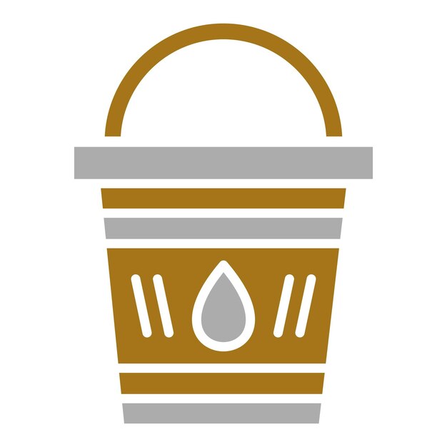 Estilo del icono del cubo de agua de diseño vectorial