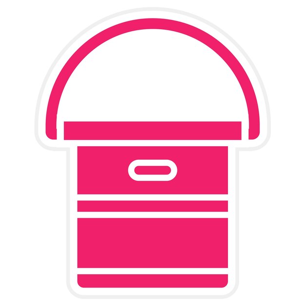 Estilo del icono del cubo de agua de diseño vectorial