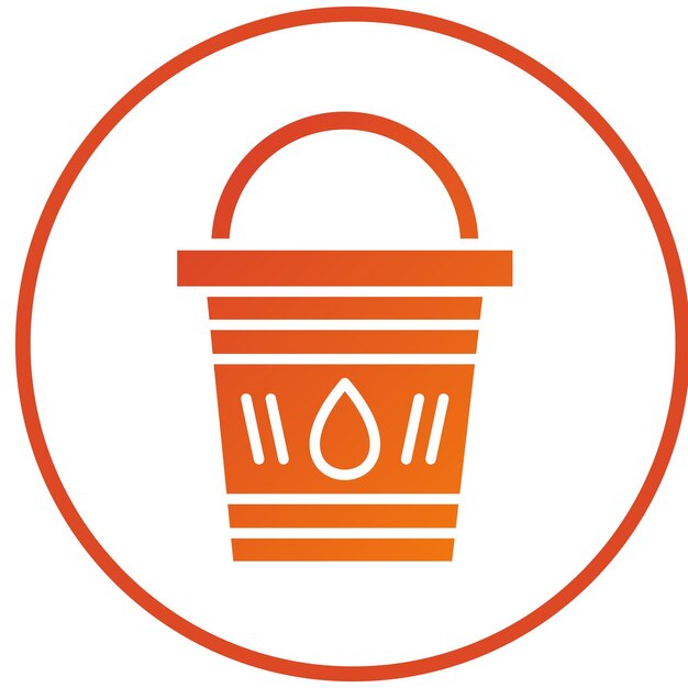 Estilo del icono del cubo de agua de diseño vectorial