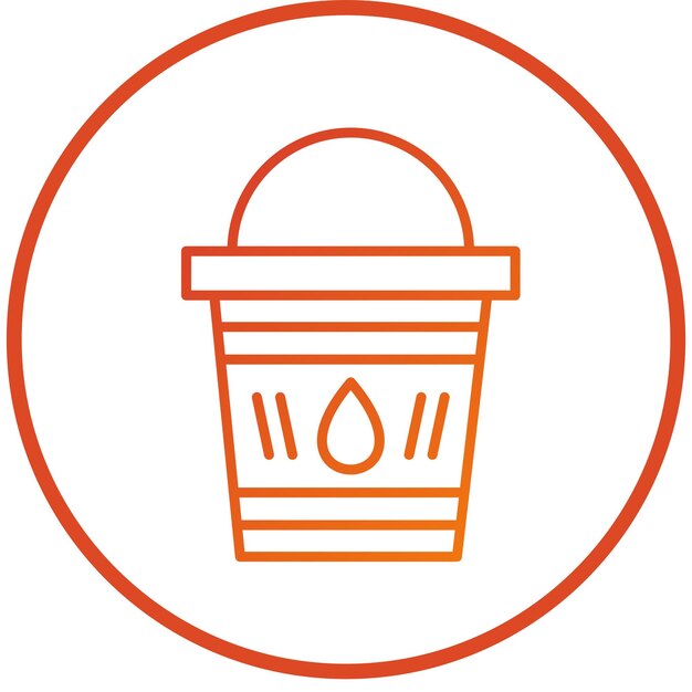 Estilo del icono del cubo de agua de diseño vectorial