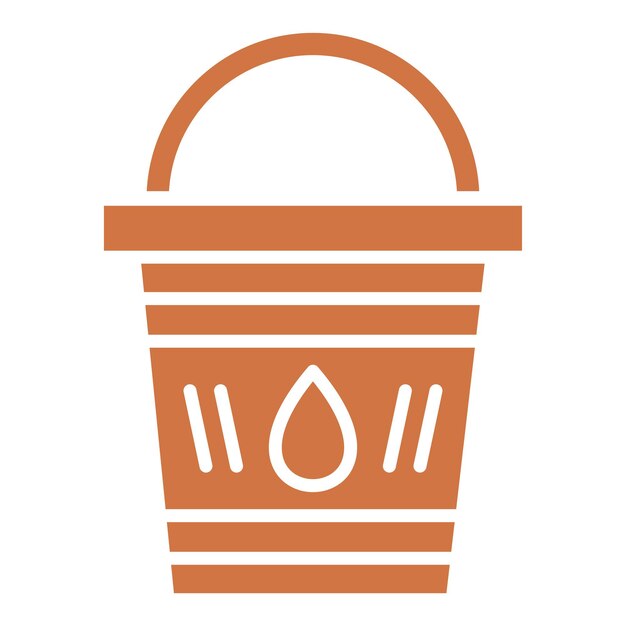 Estilo del icono del cubo de agua de diseño vectorial