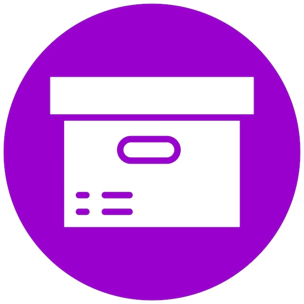 Estilo del icono del cubo de almacenamiento de diseño vectorial