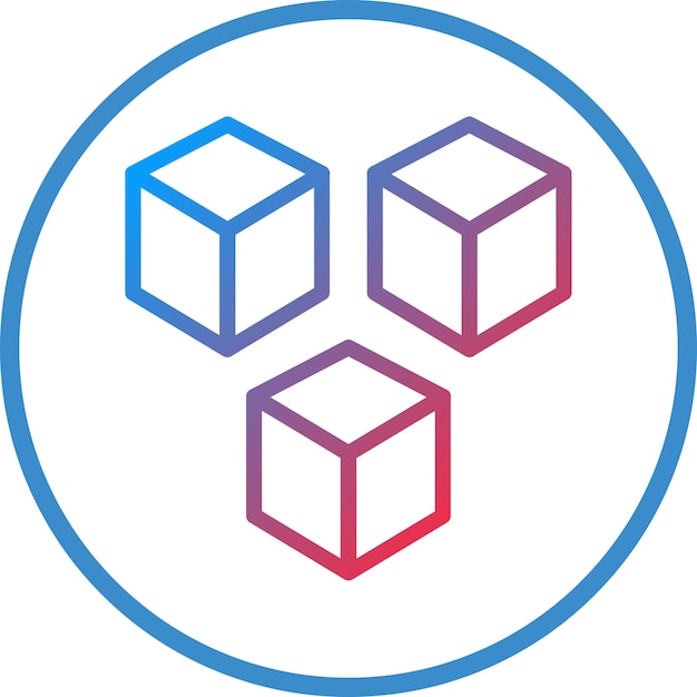 Estilo del icono del cubo de diseño vectorial