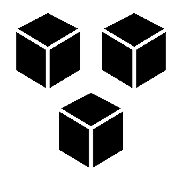 Estilo del icono del cubo de diseño vectorial