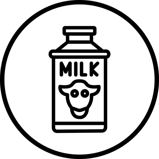 Vector estilo del icono del cubo de leche