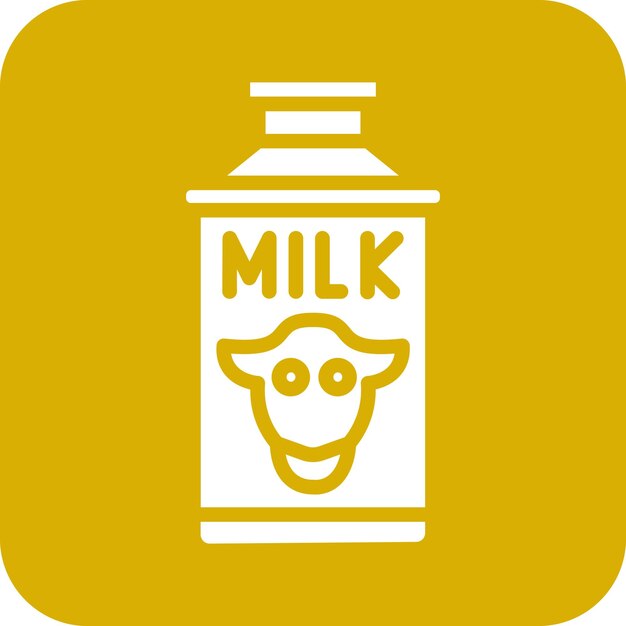 Vector estilo del icono del cubo de leche