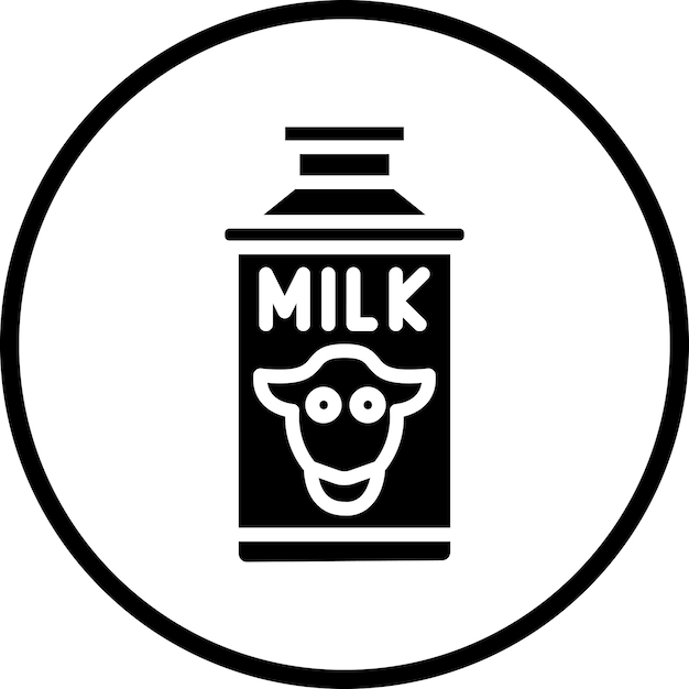 Vector estilo del icono del cubo de leche