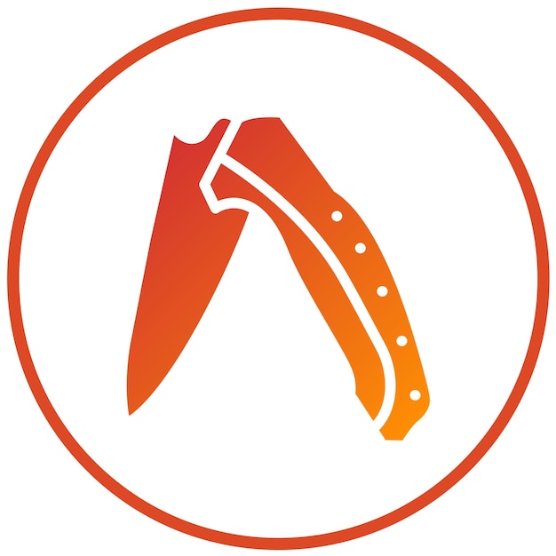 Estilo del icono del cuchillo de bolsillo de diseño vectorial