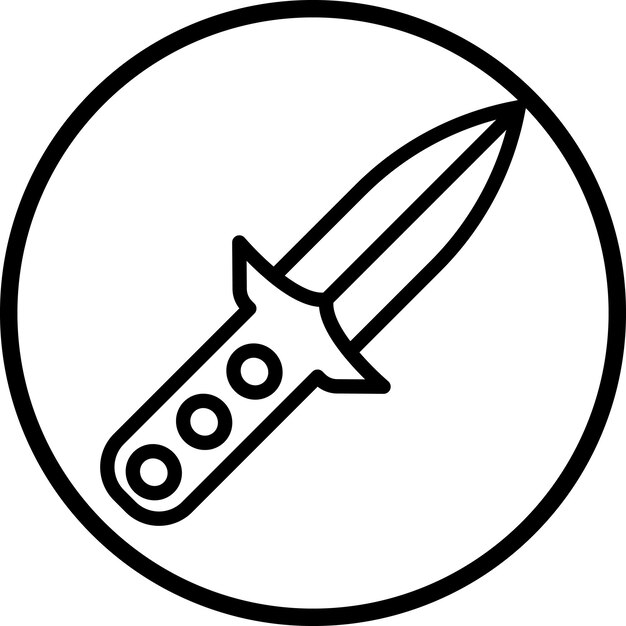Estilo del icono del cuchillo de buceo de diseño vectorial