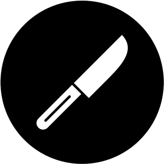 Estilo del icono del cuchillo de diseño vectorial
