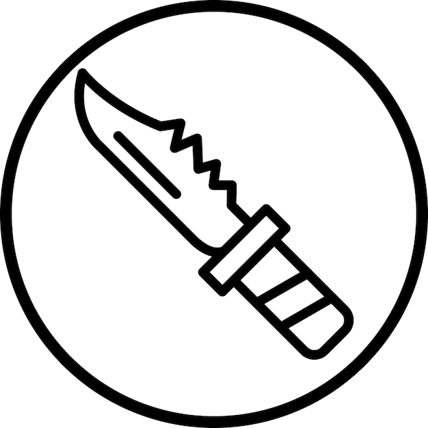El estilo del icono del cuchillo del ejército