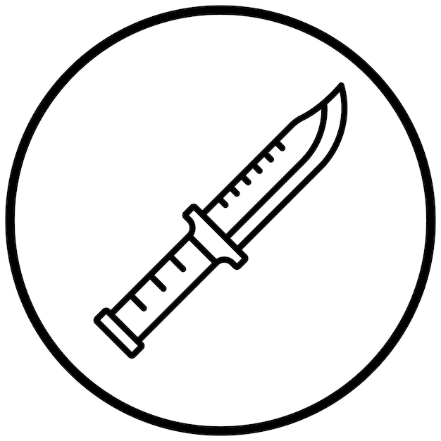 El estilo del icono del cuchillo del ejército