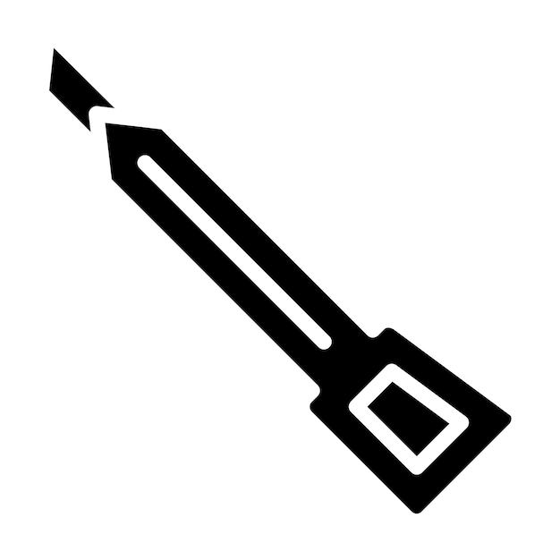 Estilo del icono del cuchillo de utilidad de diseño vectorial