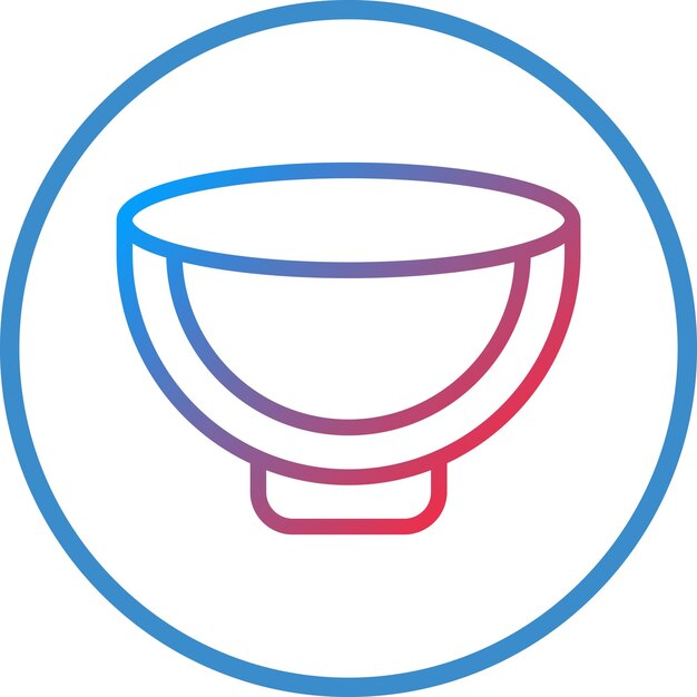Estilo del icono del cuenco de diseño vectorial