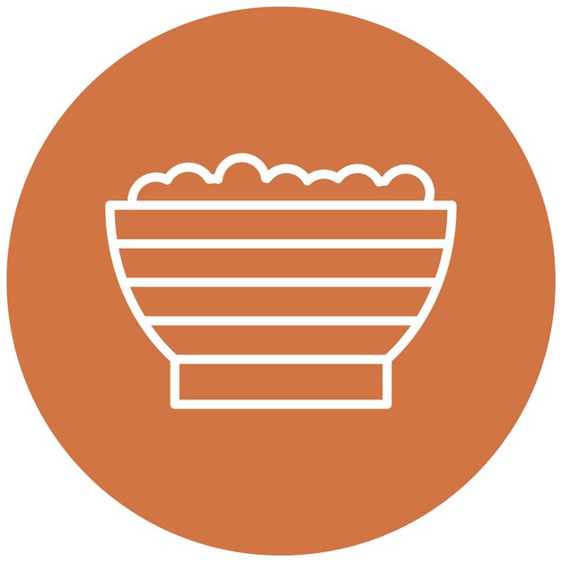 Estilo del icono del cuenco de diseño vectorial