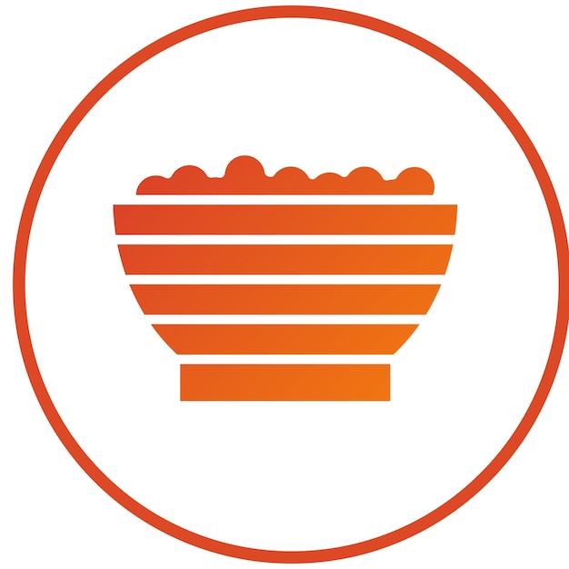 Estilo del icono del cuenco de diseño vectorial