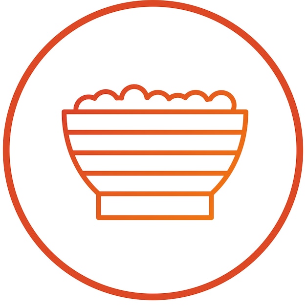 Estilo del icono del cuenco de diseño vectorial