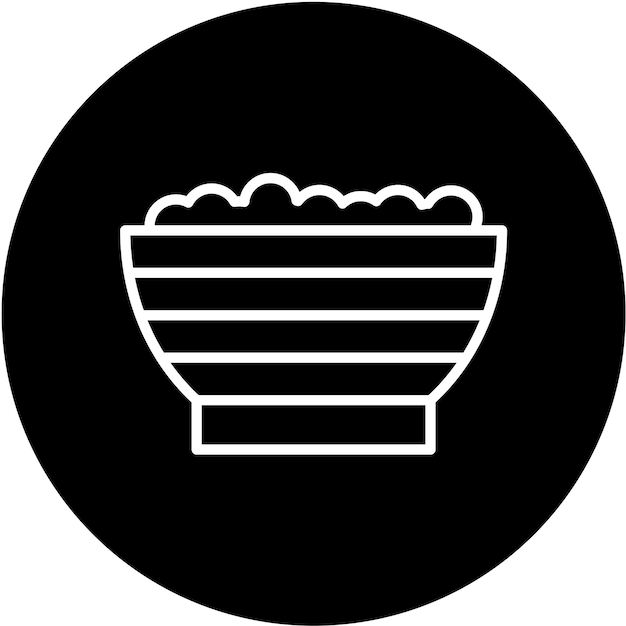 Estilo del icono del cuenco de diseño vectorial