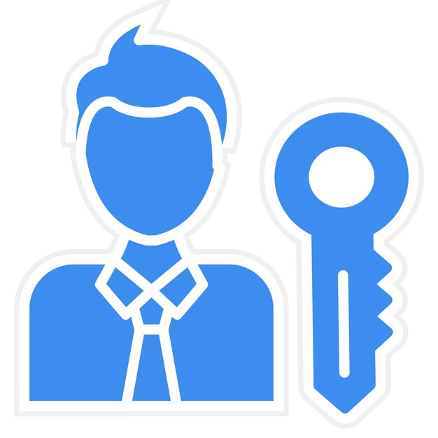 Estilo del icono de las cuentas clave de diseño vectorial