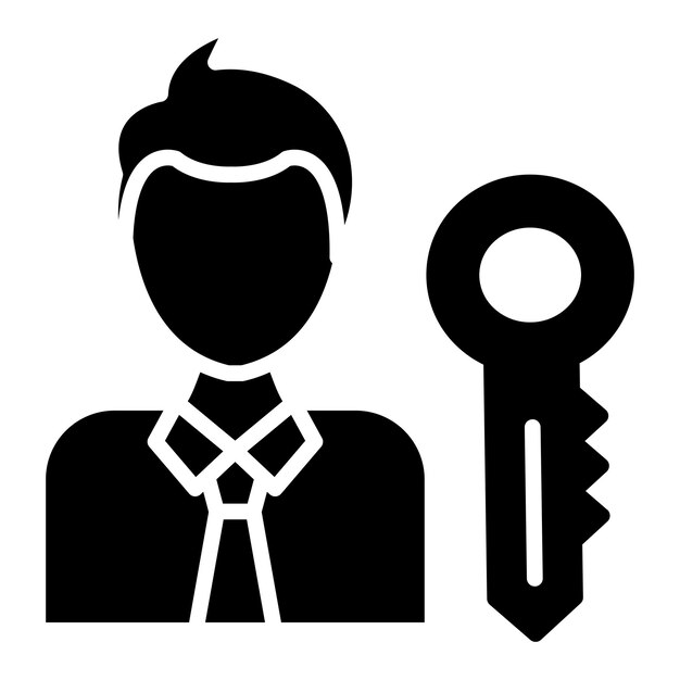 Estilo del icono de las cuentas clave de diseño vectorial