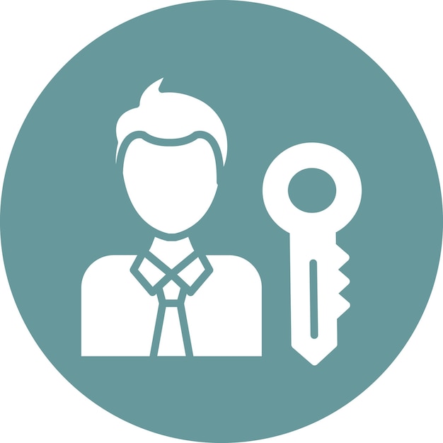 Estilo del icono de las cuentas clave de diseño vectorial