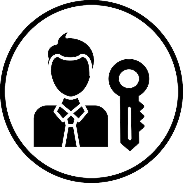 Estilo del icono de las cuentas clave de diseño vectorial