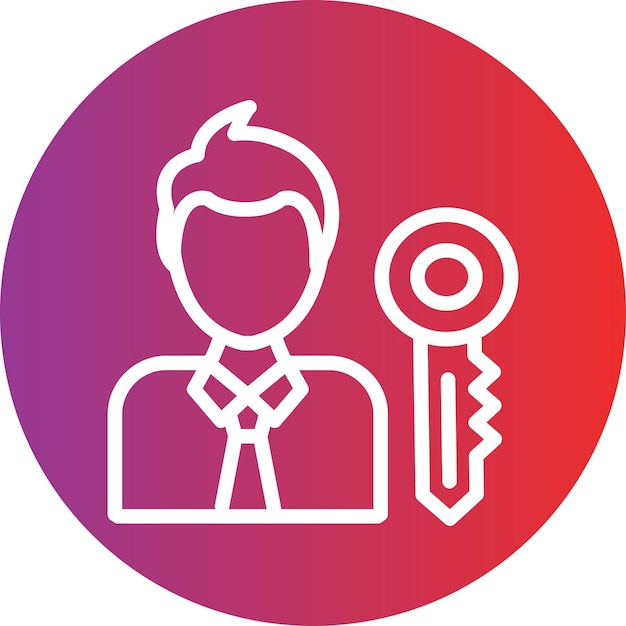 Estilo del icono de las cuentas clave de diseño vectorial