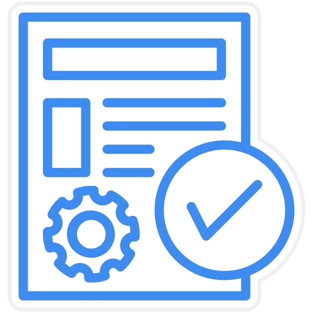 Estilo del icono de cumplimiento del proyecto de diseño vectorial