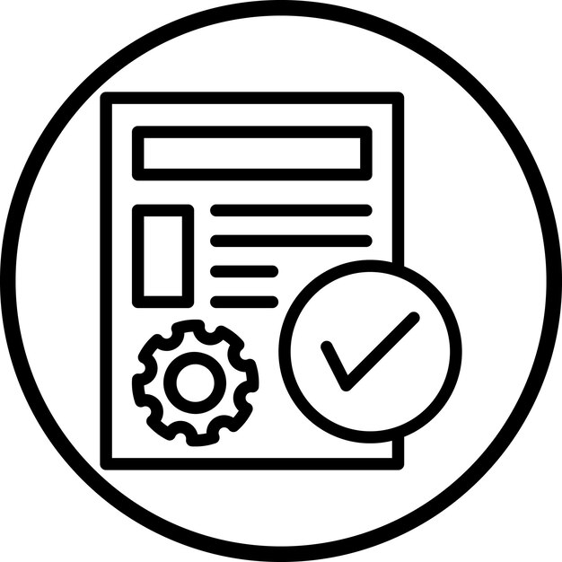 Estilo del icono de cumplimiento del proyecto de diseño vectorial