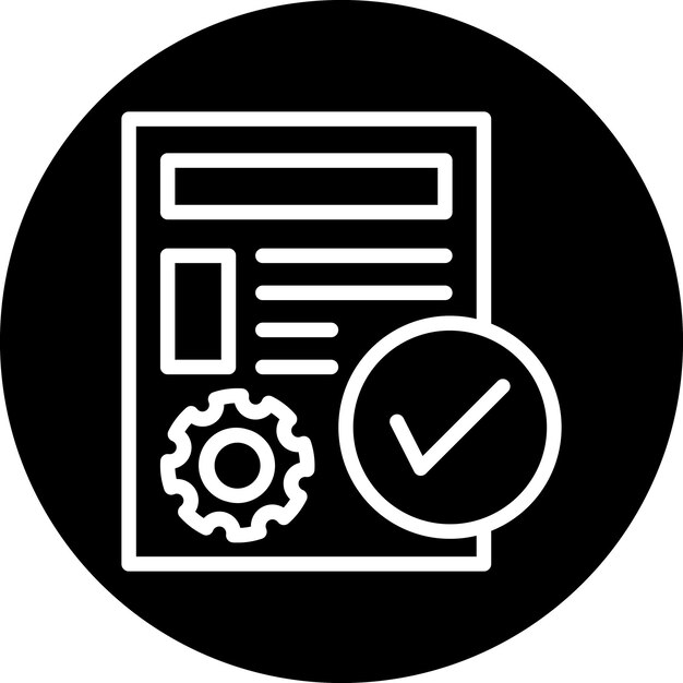 Estilo del icono de cumplimiento del proyecto de diseño vectorial