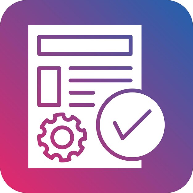 Estilo del icono de cumplimiento del proyecto de diseño vectorial