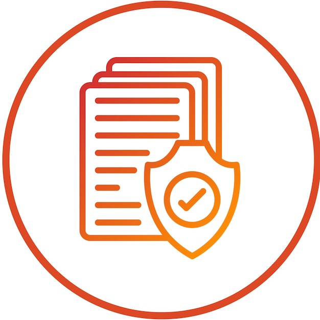 Estilo del icono de cumplimiento de la seguridad del diseño vectorial
