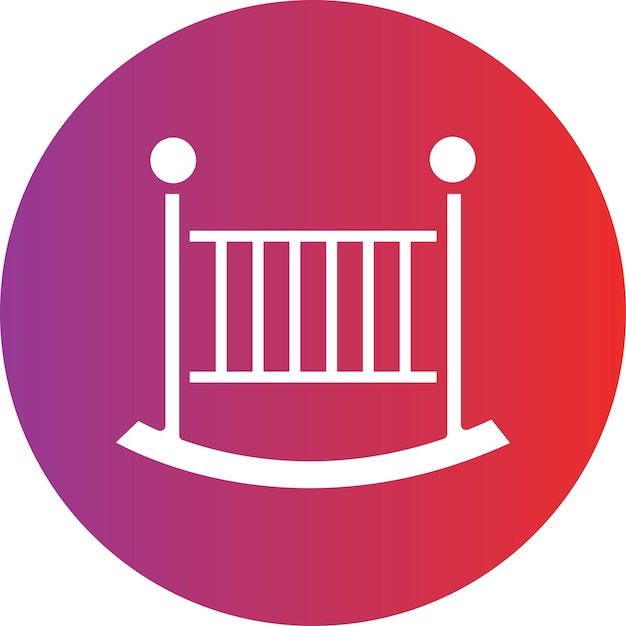 Estilo del icono de la cuna de bebé de diseño vectorial