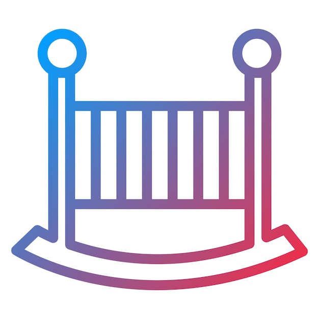 Estilo del icono de la cuna de bebé de diseño vectorial