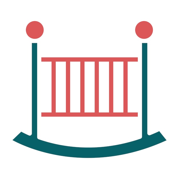 Estilo del icono de la cuna de bebé de diseño vectorial