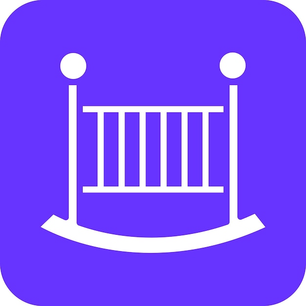 Estilo del icono de la cuna de bebé de diseño vectorial