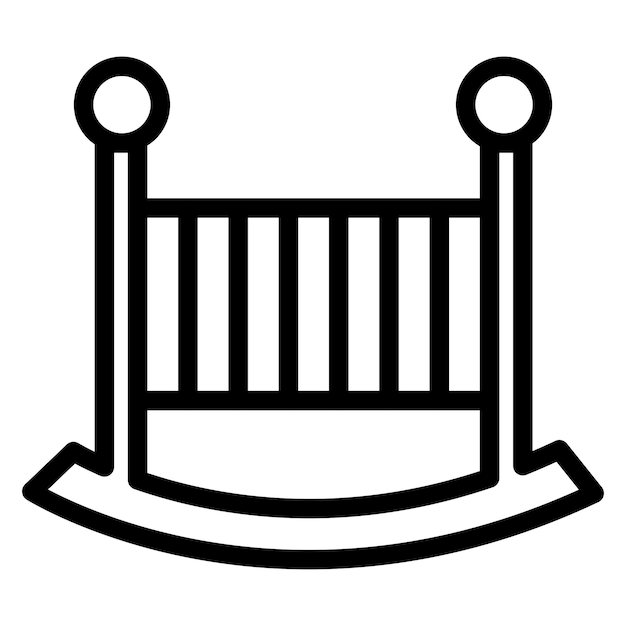 Estilo del icono de la cuna de bebé de diseño vectorial